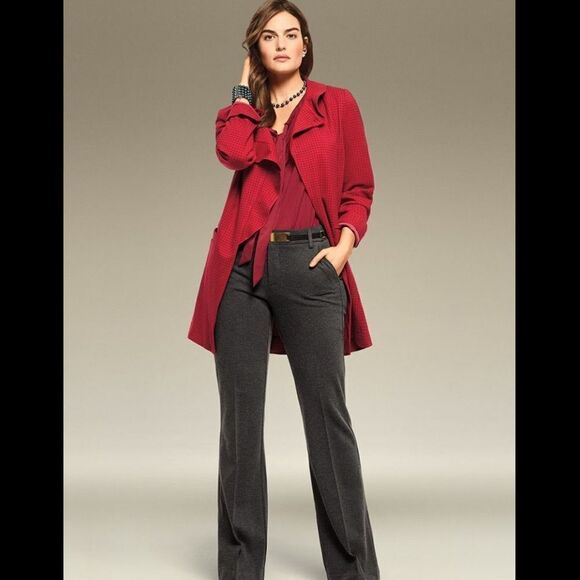 Cabi Red Houndstooth Celebration Coat jacket - Picture 2 of 10